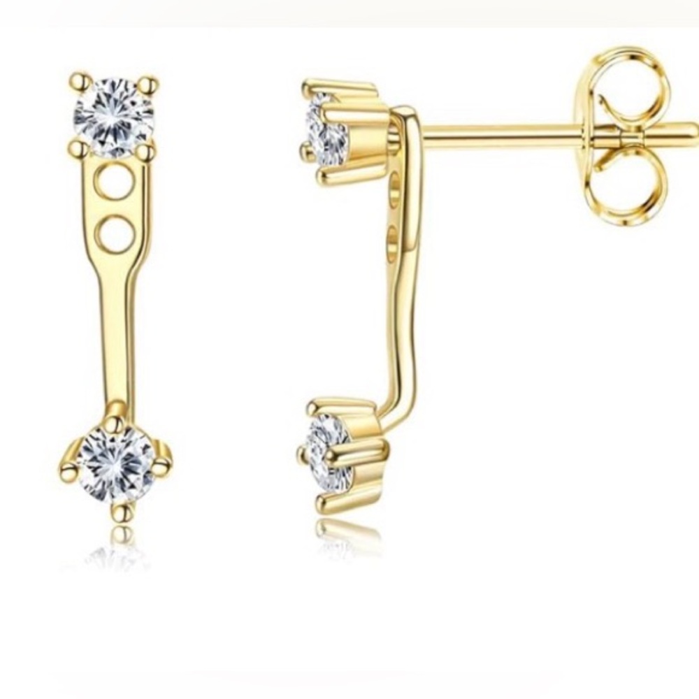 ⭐️Final Price #45 Gold Plated Stainless Steel Gold and Silver Ear Jacket Studs